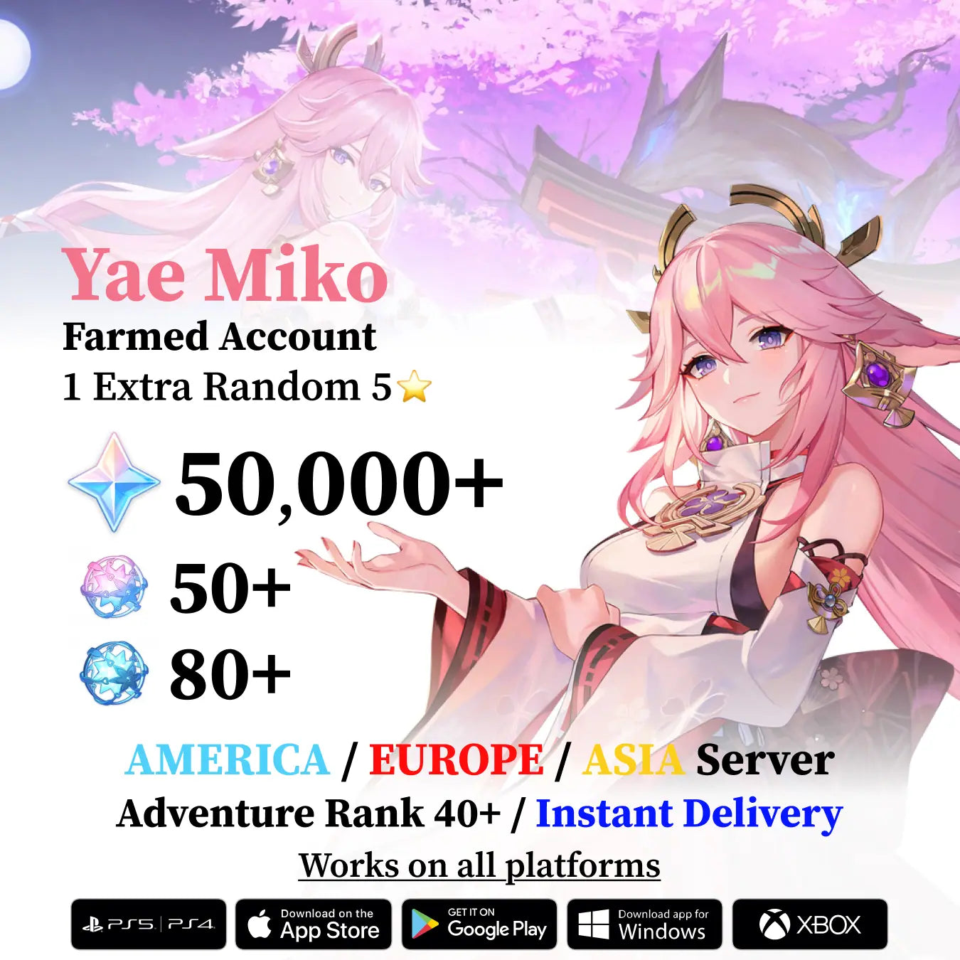 Yae Miko Reroll Account with Primogems