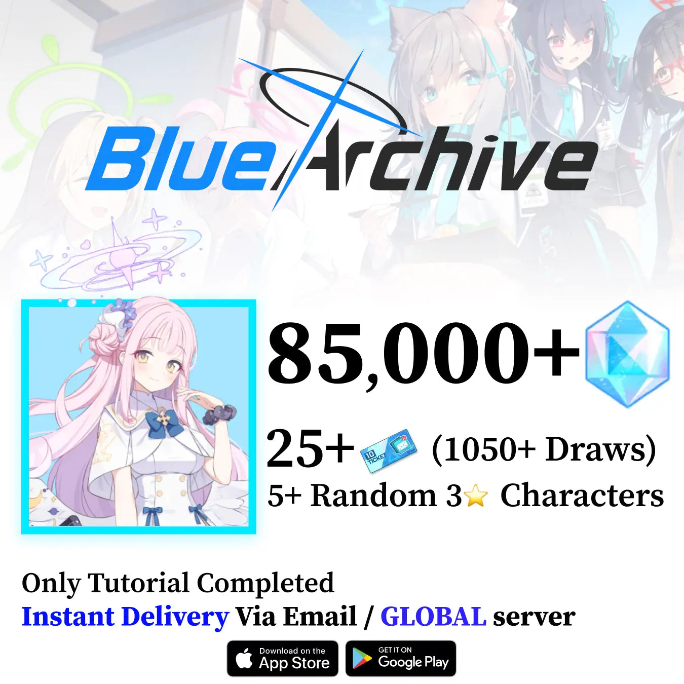 Mika Blue Archive Starter Reroll Account with Pyroxene [Global]