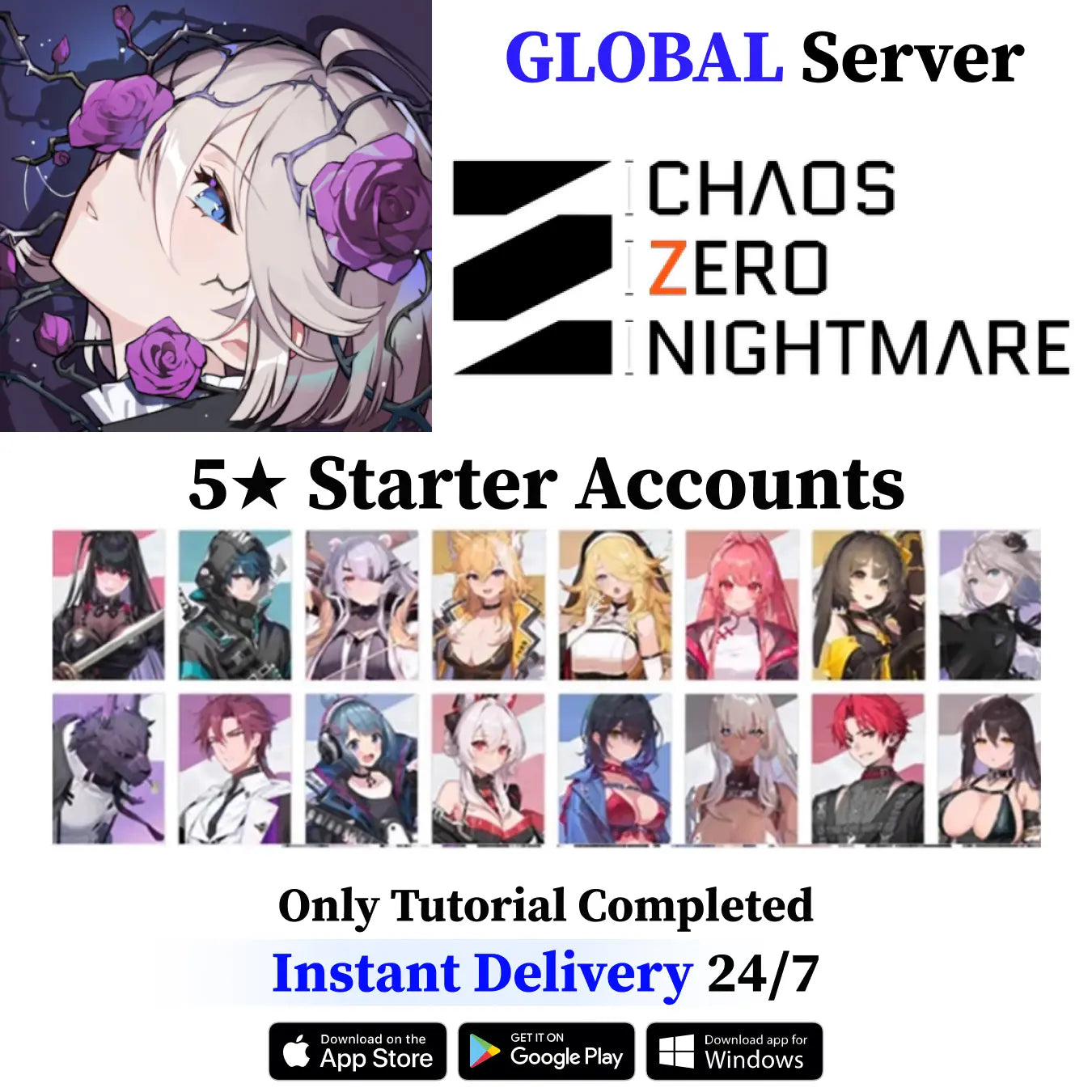 Chaos Zero Nightmare CZN Starter Account with 5★ [Global]