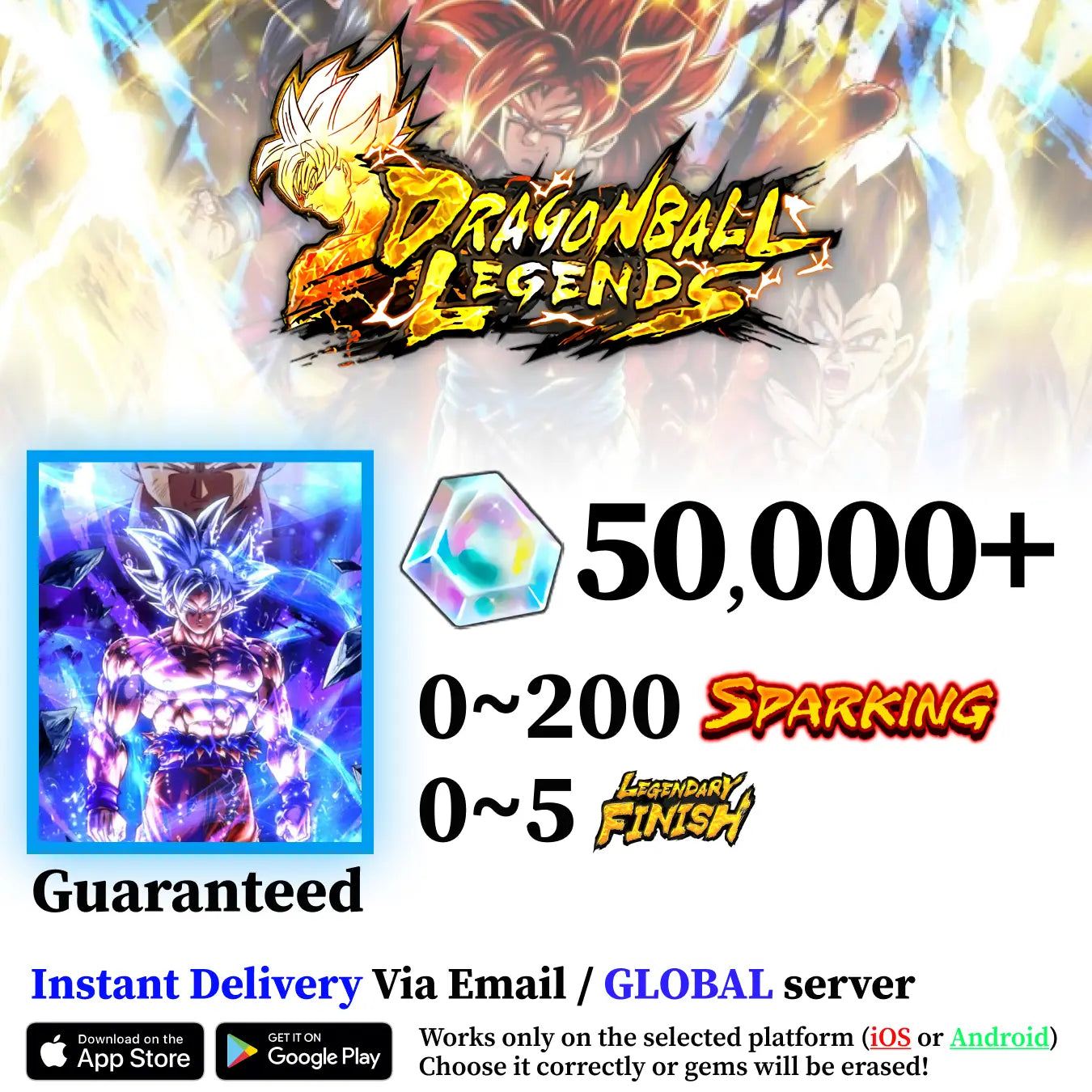 Dragon Ball Legends Ultra Instinct Goku Starter Account [iOS/Android]