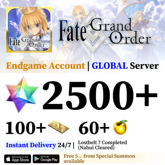 FGO Endgame Account (Global) | 2,500+ SQ, 100+ Tickets