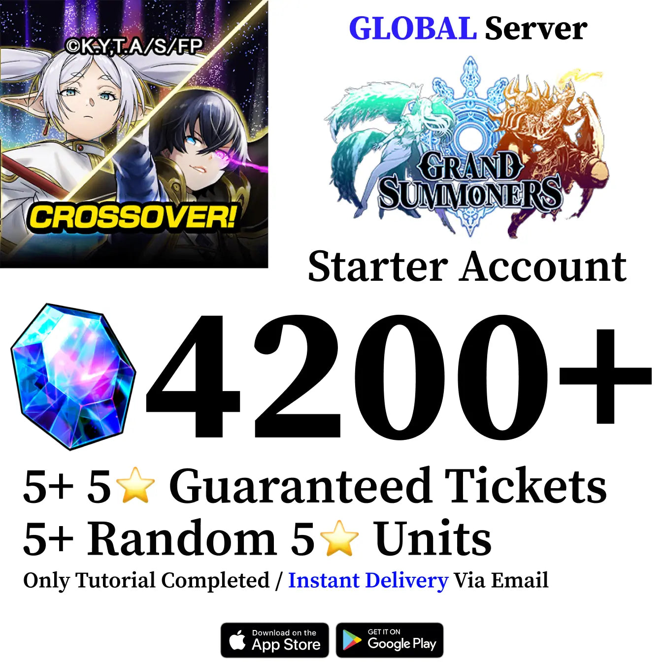 Grand Summoners Starter Account with 4200 Gems [Global]