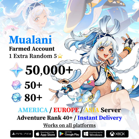Mualani Reroll Account with Primogems
