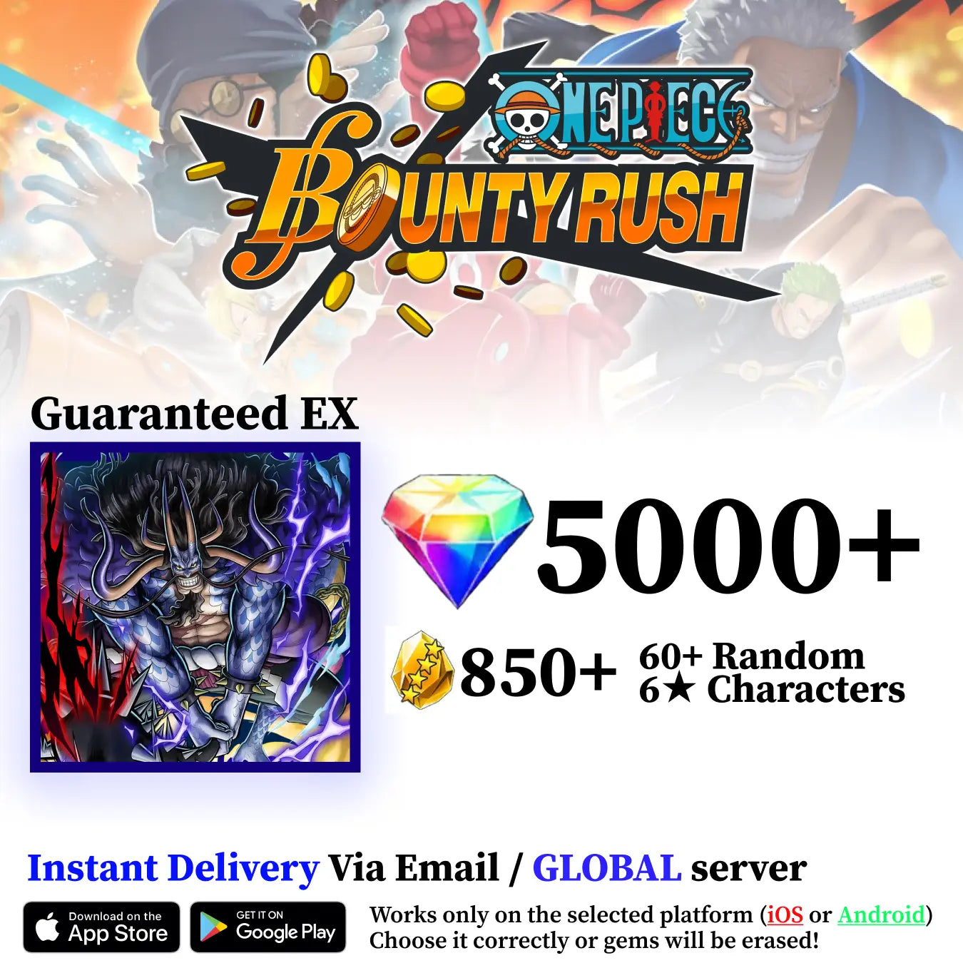Onigashima Kaido OPBR Starter Reroll Account [Global]
