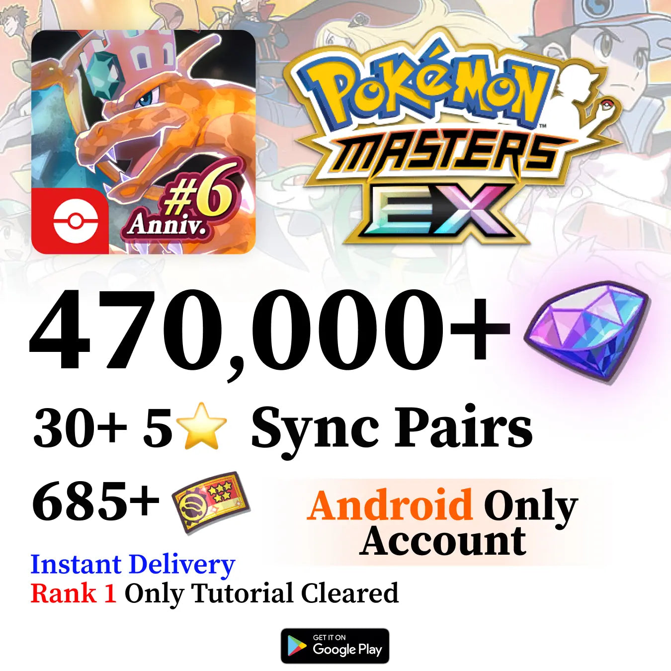 Pokémon Masters EX Account with Gems [Android]
