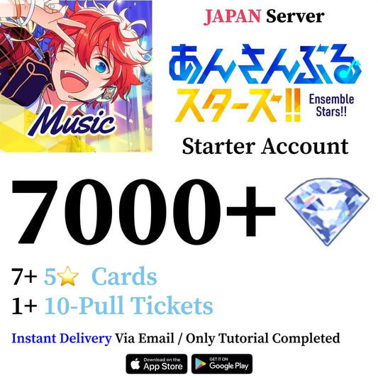 Ensemble Stars Music Enstars Reroll Starter Account with 7000+ Gems [Japan]